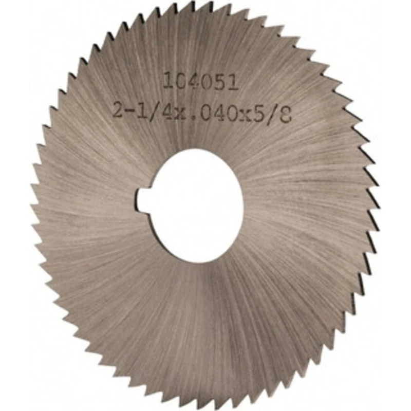 Made in USA 2-1/4 x 0.04, 5/8 Arbor, 60-Tooth High Speed Steel Slitting & Slotting Saw Uncoated, RH Cut, Straight Tee...